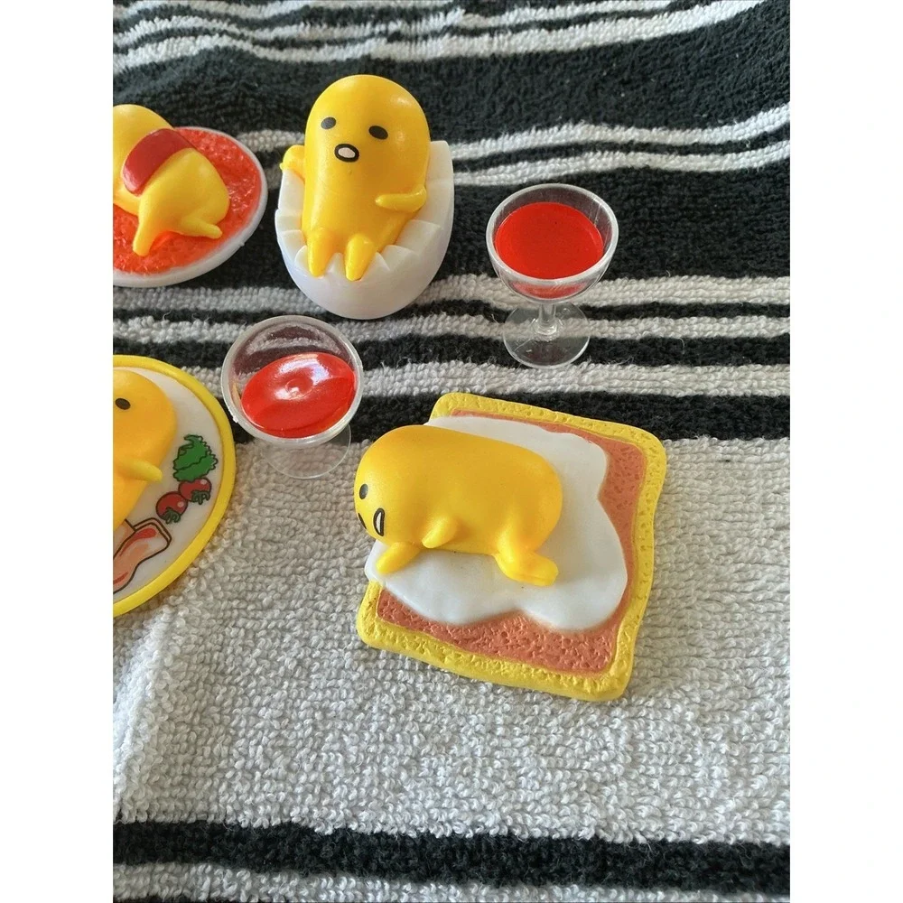 Lot Of Sanrio Gudetama Mini Figs Food Series Gashapon Egg Toast Bacon Rice + Cup